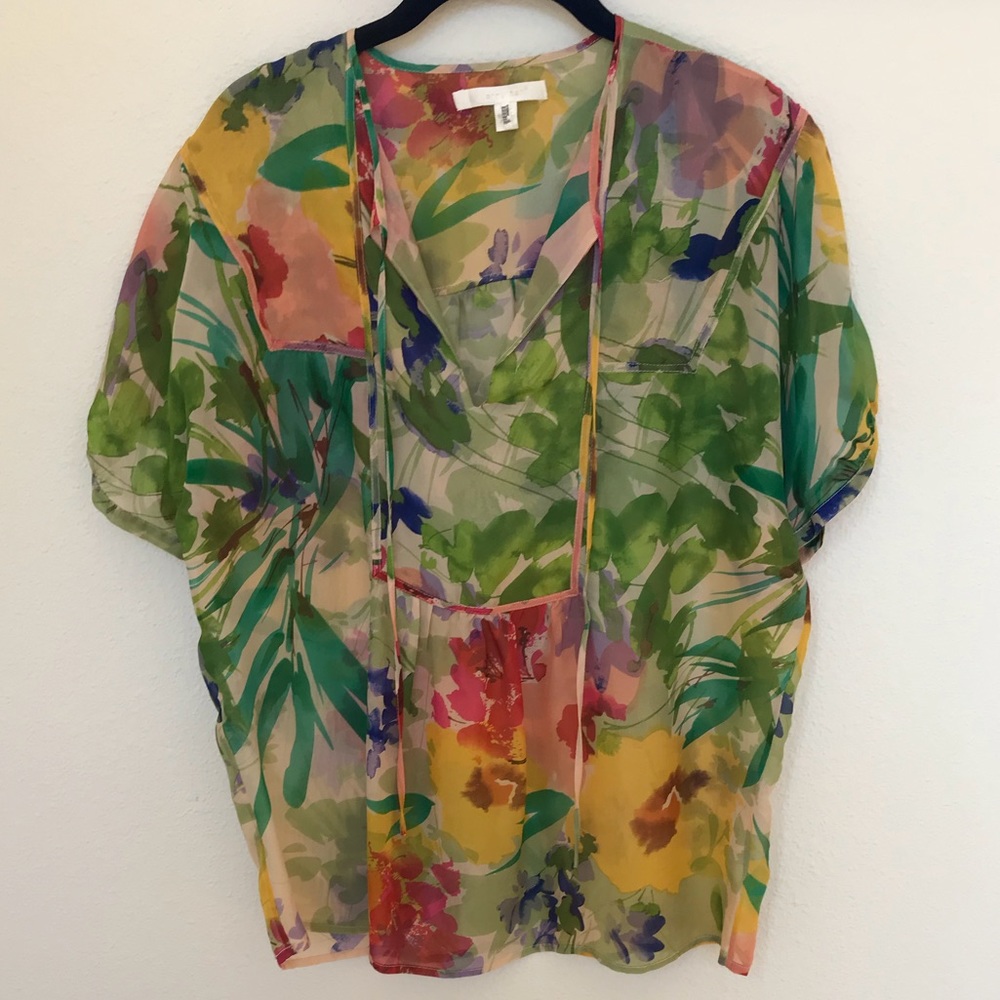 Jenny Han watercolor floral blouse